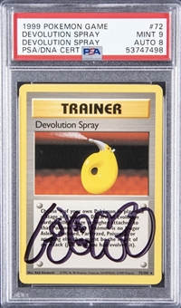 1999 Pokemon Game #72 Devolution Spray Signed by Steve Aoki - PSA MINT 9, PSA/DNA NM-MT 8